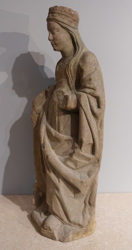 French Sainte Catherine, Carved Stone, Late 15th - Early 16th Century - 