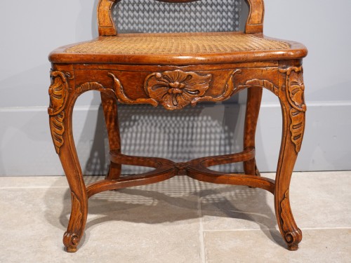 Louis XV - Pair Of Louis XV Caned Chairs, Stamped “gourdin”