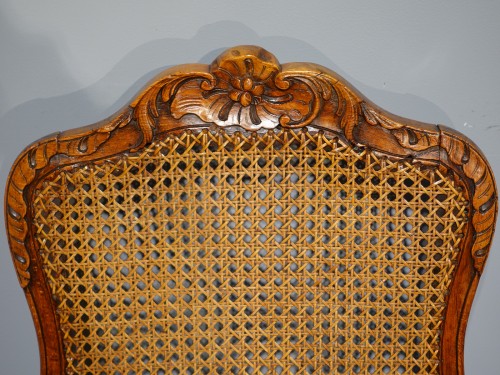 Antiquités - Pair Of Louis XV Caned Chairs, Stamped “gourdin”