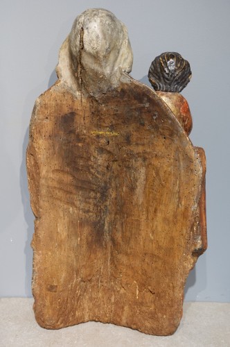Vierge en Majesté en bois polychrome d’époque XVIIe - Gérardin et Cie