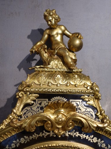 Cartel d'applique Louis XV en marqueterie Boulle signé « Saint Martin à Paris » - Horlogerie Style Louis XV