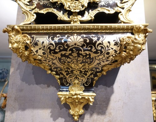 Louis XV - Cartel d'applique Louis XV en marqueterie Boulle signé « Saint Martin à Paris »