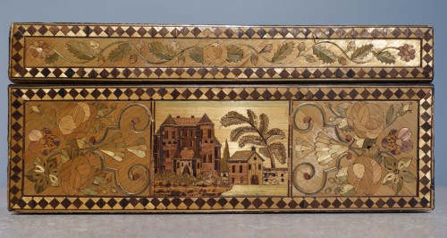 19th century - 19th century straw marquetry box