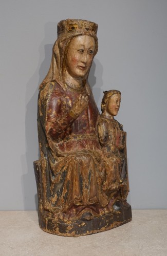 Virgin and Child in Majesty known as &#039;&#039;Sedes Sapientiae &#039;&#039;, late 13th cent - Sculpture Style Middle age