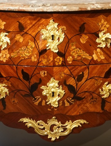  Louis XV commode in flower marquetry, 18th century - 