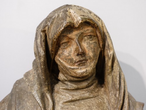 Renaissance - Vierge de pitié en pierre polychrome circa 1500