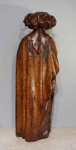 Ange Gabriel en noyer sculpté Rhin inférieur, dernier quart du XVe siècle - Gérardin et Cie