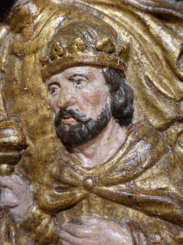 ''Adoration des Mages'' panneau en bois sculpté d'époque XVIIe - Gérardin et Cie