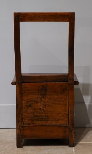 Chaise à sel Louis XIII, en noyer, d'époque XVIIe - Louis XIII