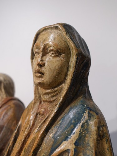 Sculpture Sculpture en Bois - Sainte Anne trinitaire en bois sculpté et polychrome – XVIe siècle