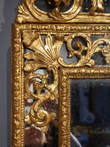 Miroir Régence à parecloses en bois doré d'époque XVIIIe - Gérardin et Cie