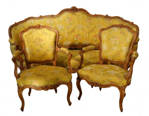 Sofa and pair of armchairs attributed to Pierre Nogaret (1718 - 1771)