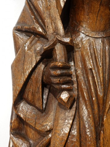 11th to 15th century - Sainte Catherine in carved oak - 15th century