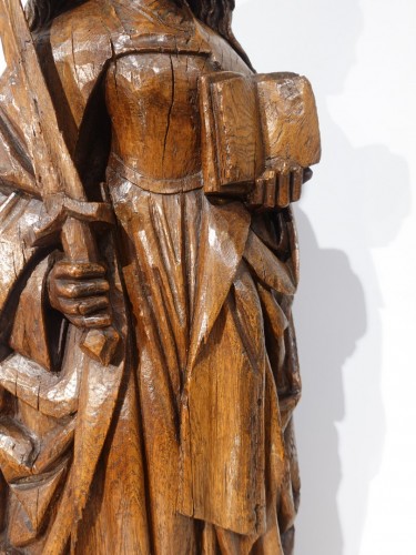 Sainte Catherine in carved oak - 15th century - Middle age