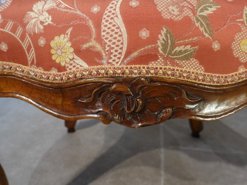 Antiquités - Suite of four armchairs and two chairs stamped Nogaret A Lyon