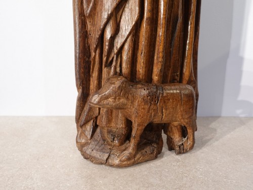 Sculpture de Sainte Brigitte d'Irlande ou Brigitte de Kildare époque XVe siècle - Moyen Âge