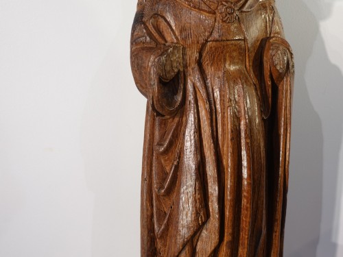 Moyen Âge - Sculpture de Sainte Brigitte d'Irlande ou Brigitte de Kildare époque XVe siècle