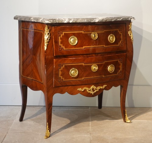 Furniture  - 18th century inlaid Louis XV chest of drawers