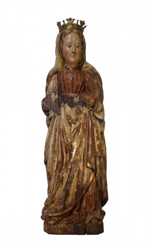 Sainte en bois polychrome fin XVIe