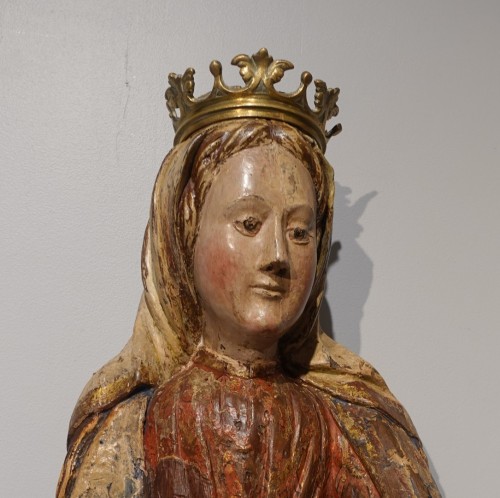 Antiquités - Saint in polychrome wood, late 16th century