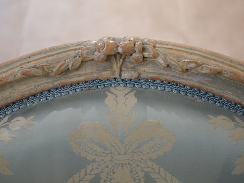 Antiquités - Pair of Louis XV cabriolet armchairs stamped Louis DELANOIS