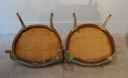 Antiquités - Pair of Louis XV cabriolet armchairs stamped Louis DELANOIS