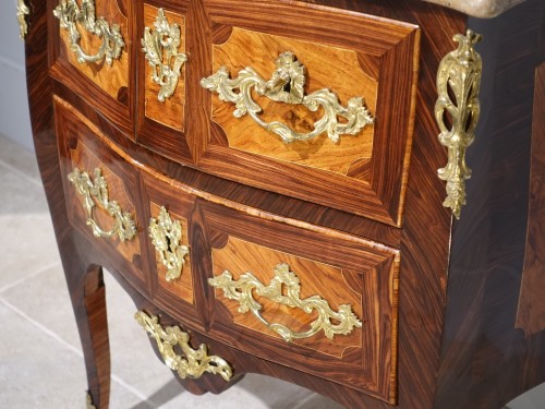 Louis XV - Louis XV inlaid chest of drawers stamped MONDON