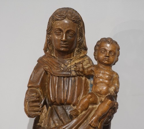 Vierge à l'Enfant en noyer d'époque fin XVIe - Gérardin et Cie