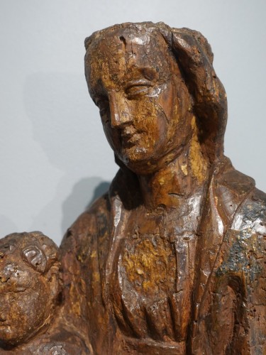 Vierge à l'enfant en Majesté dite Sedes Sapientiae, époque fin XIVe - Moyen Âge