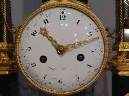 Antiquités - Portico Louis XVI clock, signed Degré