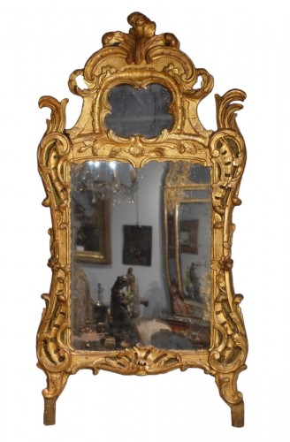 Miroir provençal en bois doré d'époque fin XVIIIe