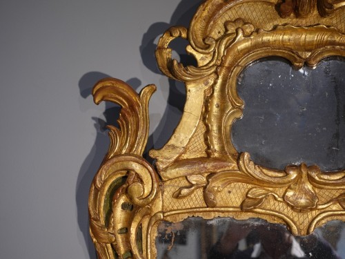 Miroir provençal en bois doré d'époque fin XVIIIe - Louis XV