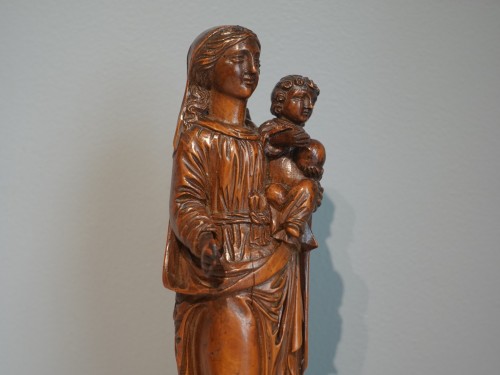 Vierge à l'Enfant en buis fin du XVIIe siècle - Gérardin et Cie