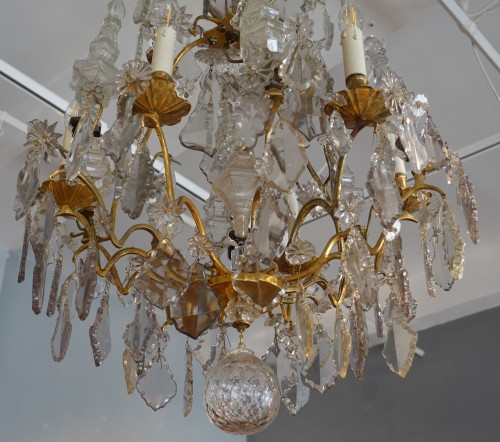 Lustre en cristal et bronze du XVIIIe siècle - Luminaires Style Louis XV