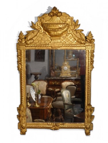 Miroir Louis XVI en bois doré d'époque XVIIIe siècle