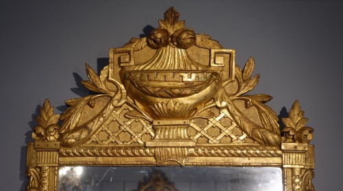 Louis XVI mirror in gilded wood, 18th century - Mirrors, Trumeau Style Louis XVI