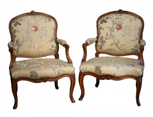 Pair of Louis XV armchairs, 18th century