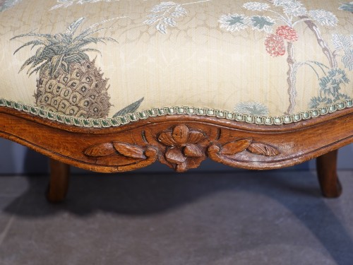 Antiquités - Paire de fauteuils à dossier plat Louis XV époque XVIIIe