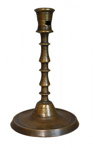 Late 15th-early 16th century candlestick in solid bronze