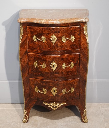 18th century -  Small Louis XV chest of drawers in violet wood stamped I.D.F - 18th centur