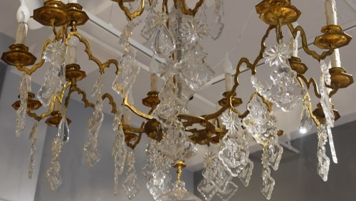 Antiquités - Large 19th century crystal and bronze chandelier