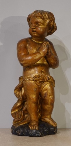 Sculpture  -  Pair of Putti in gilded wood, 18th century