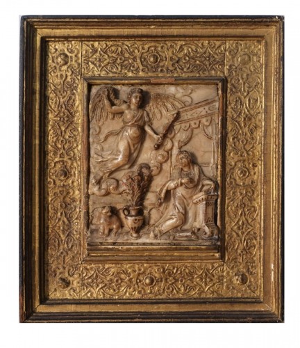 Alabaster plaque, the Annunciation, Mechelen - late 16th / early 17th 