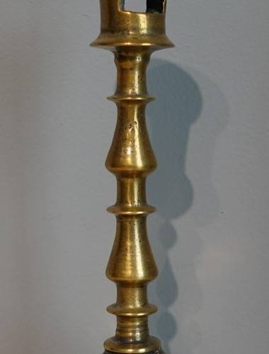 Late 15th-early 16th Century Candlestick In Solid Bronze - 