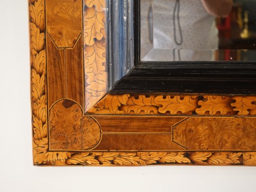 Mirrors, Trumeau  - Marquetry mirror, Languedoc work of the 17th century