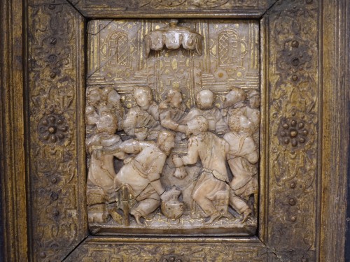 Alabaster plaque monogram R.T - Rombout Tissenaken (1540 – 1614) Mechelen - 