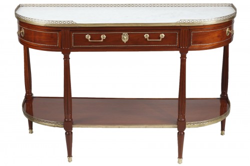  Half-moon mahogany console attributed to Fidelys Schey