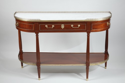  Half-moon mahogany console attributed to Fidelys Schey - Furniture Style Louis XVI