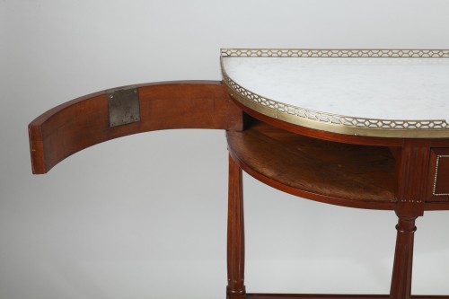 Louis XVI -  Half-moon mahogany console attributed to Fidelys Schey