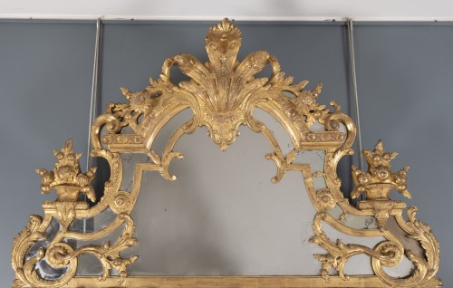 Grand miroir d'époque Régence à parecloses - Miroirs, Trumeaux Style Régence